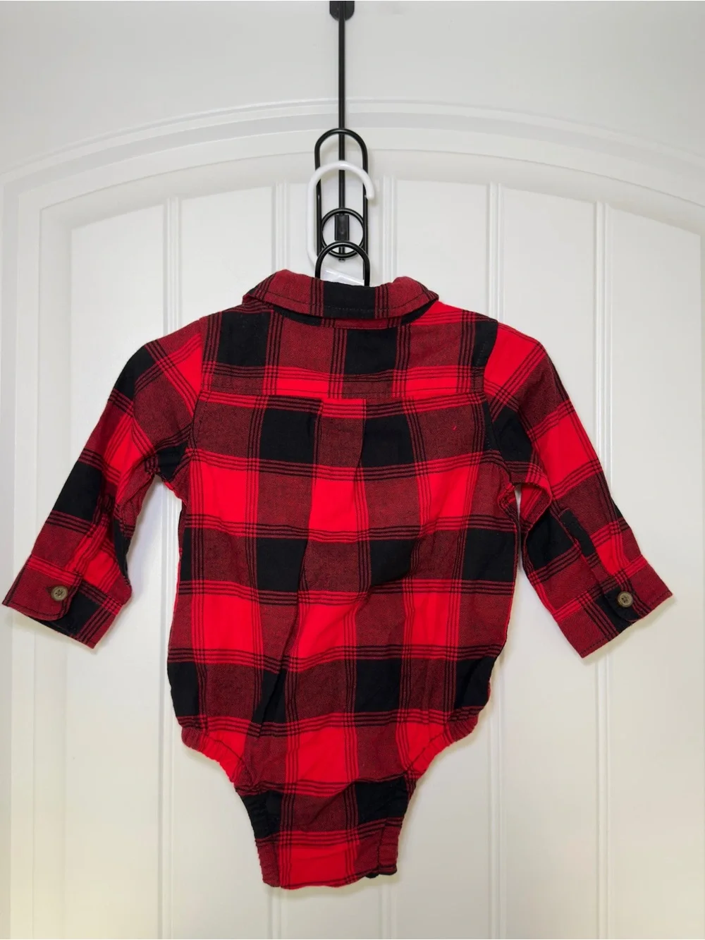 Baby Gap Red Black Buffalo Plaid Bodysuit  6-12 Months